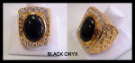 Verguld-over-Sterling zilver Onyx Concert -Tour - Ring